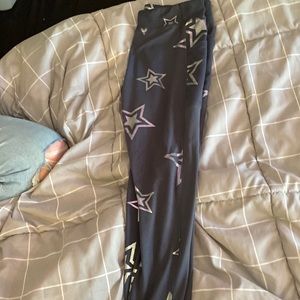 Athletic works, gray leggings with stars and pockets